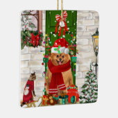 Pomeranian Dog Kerstmis Keramisch Ornament (Rechts)