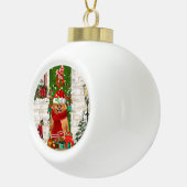 Pomeranian Dog Kerstmis Keramische Bal Ornament (Rechts)