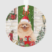 Pomeranian Dog Kerstmis Ornament (achterkant)