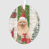 Pomeranian Dog Kerstmis Ornament (voorkant)