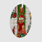 Pomeranian Dog Kerstmis Ornament (voorkant)