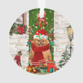 Pomeranian Dog Kerstmis Ornament (achterkant)