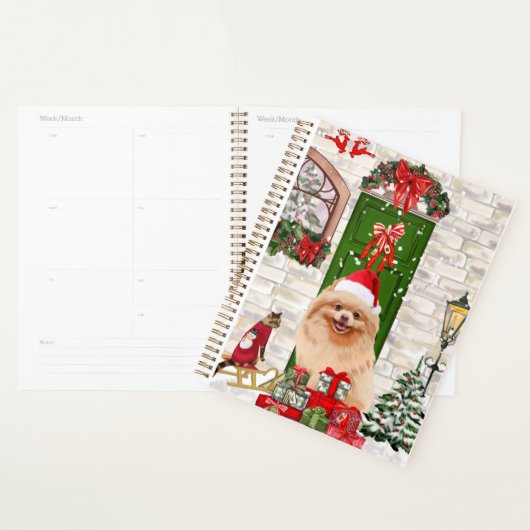 Pomeranian Dog Kerstmis Planner (Display)