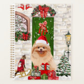Pomeranian Dog Kerstmis Planner (Voorkant)