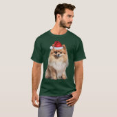 Pomeranian Dog Lover Funny Christmas T-shirt (Voorkant volledig)