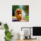Pomeranian Dog Portrait Poster (Thuiskantoor)