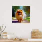 Pomeranian Dog Portrait Poster (Keuken)