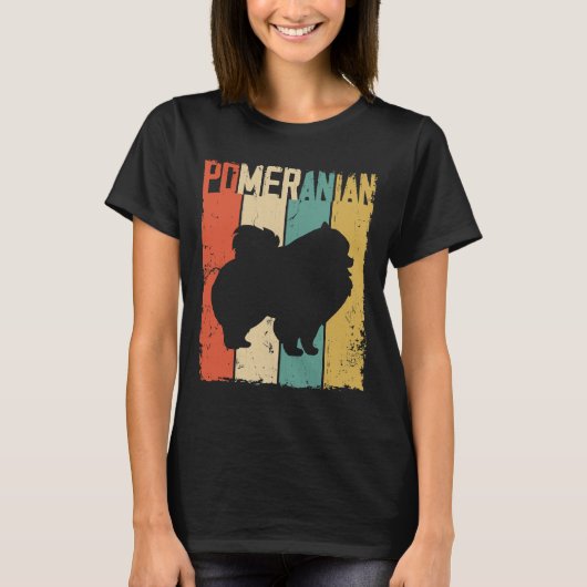 Pomeranian Dog Retro T-shirt (Voorkant)