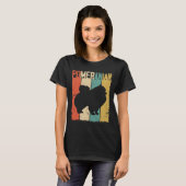 Pomeranian Dog Retro T-shirt (Voorkant volledig)