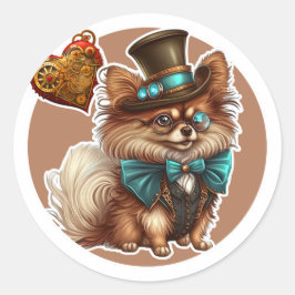 Pomeranian Dog Ronde Sticker