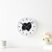 Pomeranian Dog Silhouette Ronde Klok (Huis)