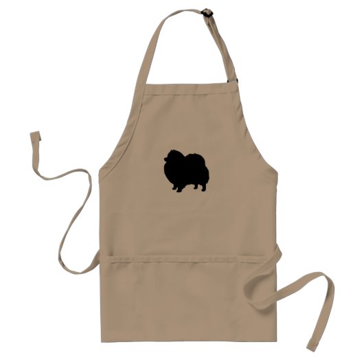 Pomeranian Dog Silhouette Standaard Schort (Voorkant)