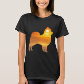 Pomeranian Dog Silhouette Sunrise T-shirt (Voorkant)