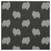 Pomeranian Dog Silhouettes Pattern Black en Grey Stof (Swatch)