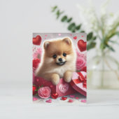 Pomeranian Dog Valentijnsdag Holiday Briefkaart (Staand voorkant)