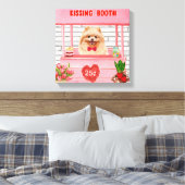Pomeranian Dog Valentijnsdag Kissing Booth Canvas Afdruk (Insitu (Slaapkamer))