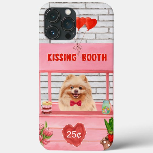 Pomeranian Dog Valentijnsdag Kissing Booth Case-Mate iPhone Case (Achterkant)