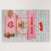 Pomeranian Dog Valentijnsdag Kissing Booth Legpuzzel (Horizontaal)