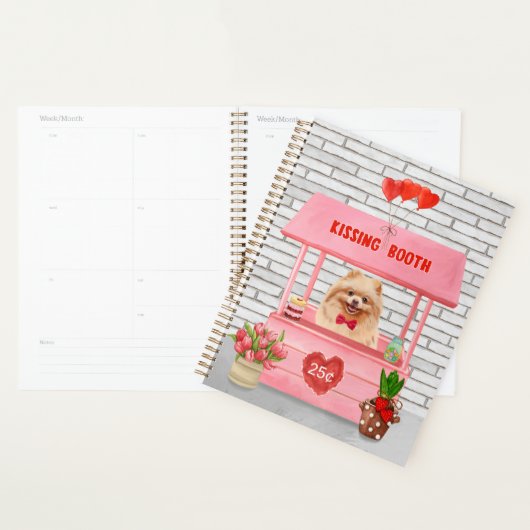 Pomeranian Dog Valentijnsdag Kissing Booth Planner (Display)