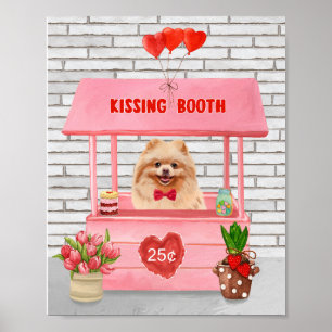 Pomeranian Dog Valentijnsdag Kissing Booth Poster