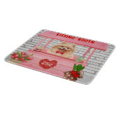 Pomeranian Dog Valentijnsdag Kissing Booth Snijplank (Hoek)