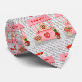 Pomeranian Dog Valentijnsdag Kissing Booth Stropdas (Opgerold)