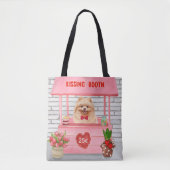 Pomeranian Dog Valentijnsdag Kissing Booth Tote Bag (Voorkant)