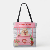 Pomeranian Dog Valentijnsdag Kissing Booth Tote Bag (Achterkant)