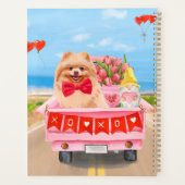 Pomeranian Dog Valentijnsdag Truck Hearts Planner (Achterkant)
