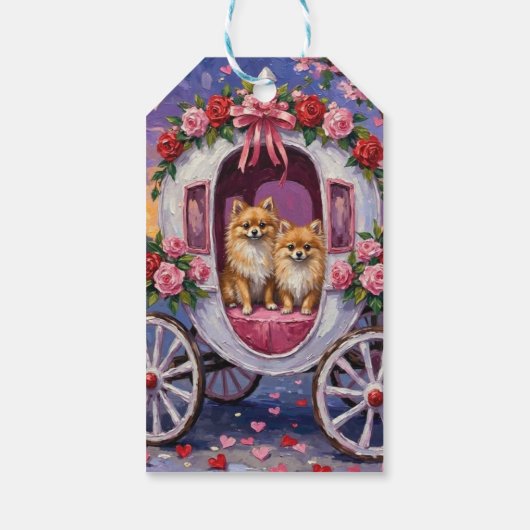 Pomeranian Dog Valentine's Day  Cadeaulabel (Achterkant)