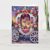 Pomeranian Dog Valentine's Day  Kaart (Voorkant)
