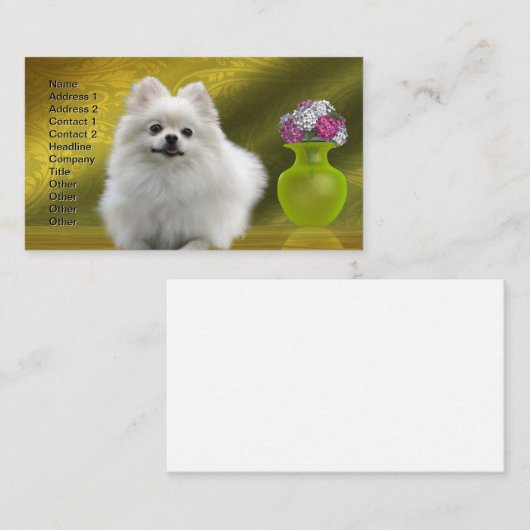 Pomeranian Dog Visitekaartje (Voorkant / Achterkant)