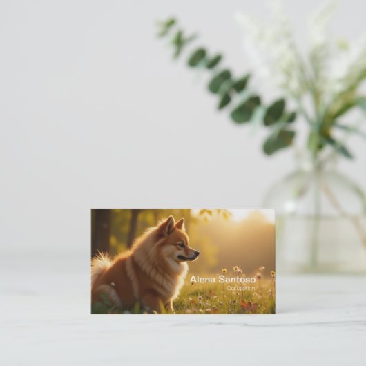 Pomeranian Dog Visitekaartje (Staand voorkant)