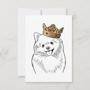 Pomeranian Dog Wearing Crown RSVP Kaartje