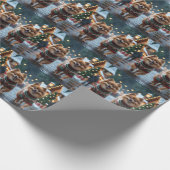 Pomeranian Dogs Christmas Snow Holiday  Cadeaupapier (Hoek)