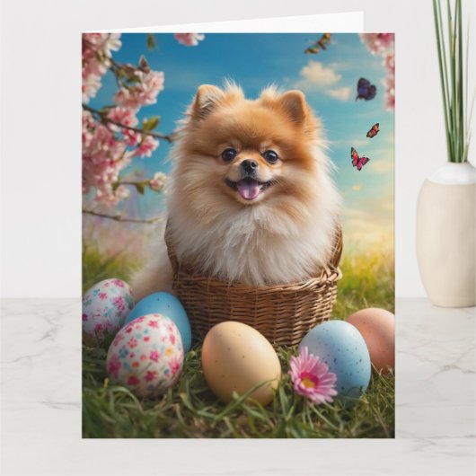 Pomeranian Easter Eggs Kaart (Voorkant)