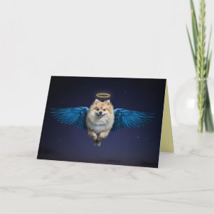 Pomeranian engel condoleancekaart kaart