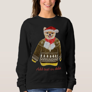 Pomeranian Familie Kerstmis Lelijke Kersthond Moed Trui