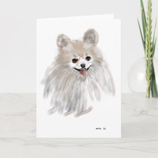 Pomeranian Feestdagen Kaart (Voorkant)