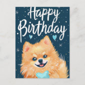 Pomeranian Gefeliciteerd  Briefkaart (Voorkant)