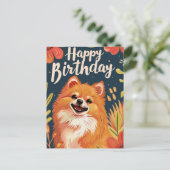 Pomeranian Gefeliciteerd  Briefkaart (Staand voorkant)