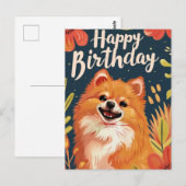 Pomeranian Gefeliciteerd  Briefkaart (Voorkant / Achterkant)
