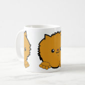 Pomeranian glurend oranje koffiemok (Voorkant links)