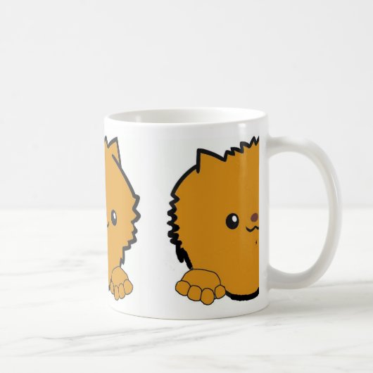 Pomeranian glurend oranje koffiemok (Rechts)
