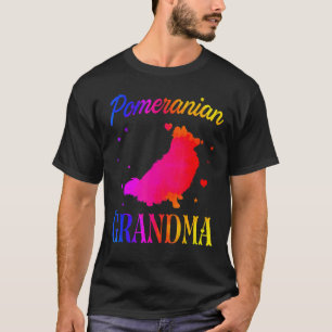 Pomeranian Grandma Colorful Cute Dog mama T-shirt