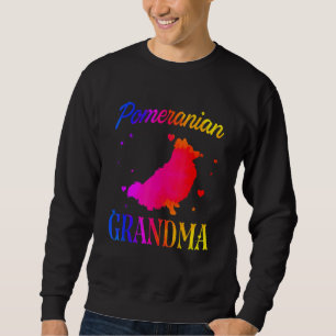 Pomeranian Grandma Colorful Cute Dog mama Trui