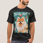 Pomeranian Grappig Kerstfeest T-shirt (Voorkant)