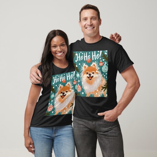 Pomeranian Grappig Kerstfeest T-shirt (Unisex)
