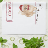 Pomeranian Grappige Kersthond met Boom Theedoek (Gevouwen)