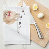 Pomeranian Grappige Kersthond met Boom Theedoek (Quarter Fold)